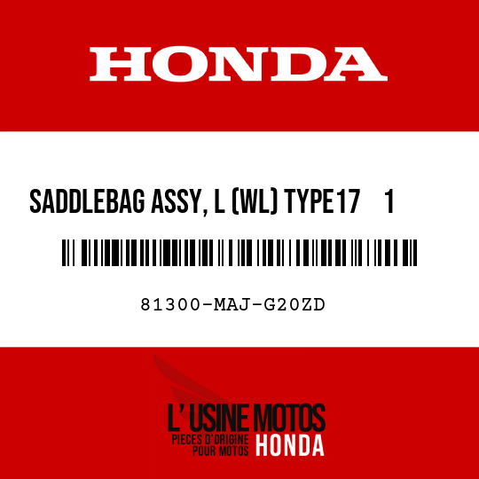 image de 81300-MAJ-G20ZD SADDLEBAG ASSY, L (WL) TYPE17    1  (TYPE17    1 )
