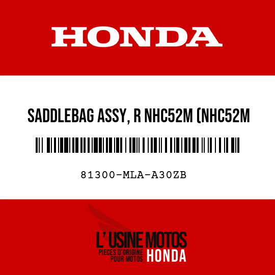 image de 81300-MLA-A30ZB SADDLEBAG ASSY, R NHC52M (NHC52M GUNMETAL BLACK METALLIC)