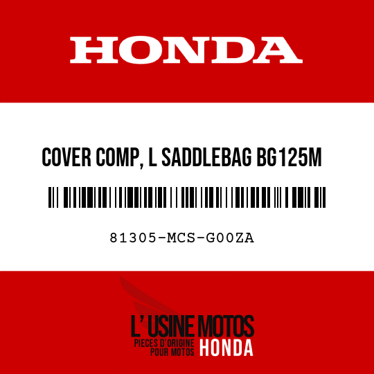 image de 81305-MCS-G00ZA COVER COMP, L SADDLEBAG BG125M  (BG125M AMAZONA GREEN METALLIC)