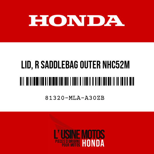 image de 81320-MLA-A30ZB LID, R SADDLEBAG OUTER NHC52M (NHC52M GUNMETAL BLACK METALLIC)