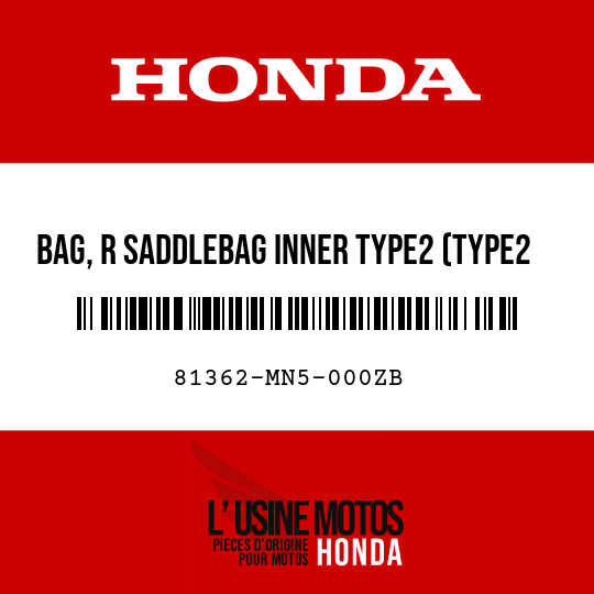 image de 81362-MN5-000ZB BAG, R SADDLEBAG INNER TYPE2 (TYPE2 )