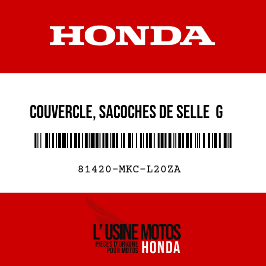 image de 81420-MKC-L20ZA COUVERCLE, SACOCHES DE SELLE  G (WOL) TYPE2