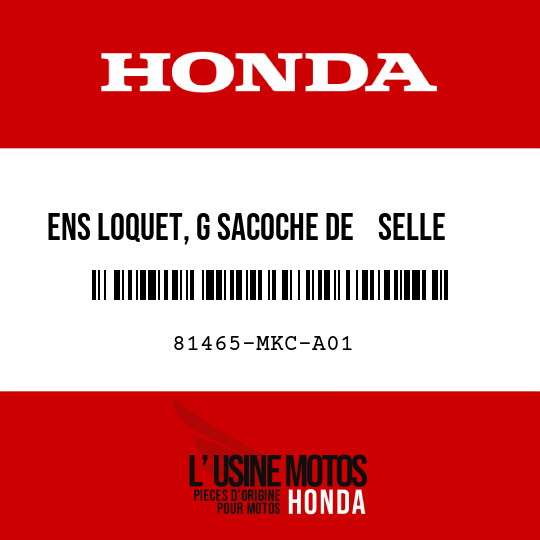 image de 81465-MKC-A01 ENS LOQUET, G SACOCHE DE    SELLE
