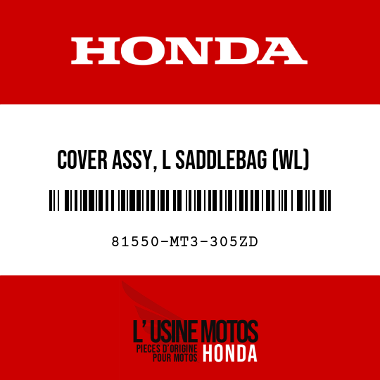 image de 81550-MT3-305ZD COVER ASSY, L SADDLEBAG (WL) G137M/TYPE7  (G137M/TYPE7 GRAND GREEN METALLIC/TYPE7)
