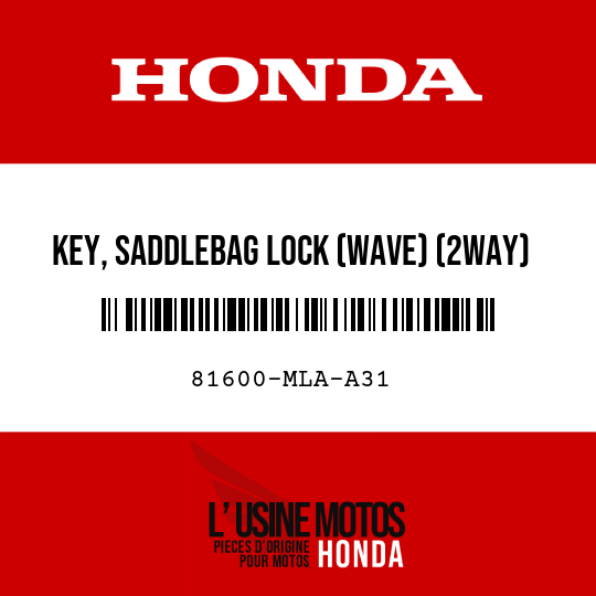 image de 81600-MLA-A31 KEY, SADDLEBAG LOCK (WAVE) (2WAY)