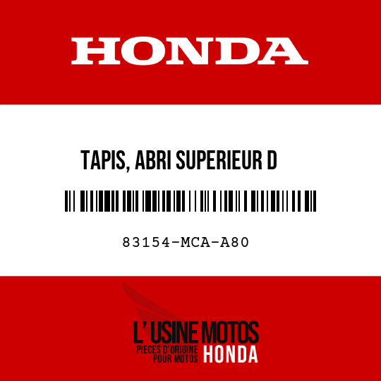 image de 83154-MCA-A80 TAPIS, ABRI SUPERIEUR D