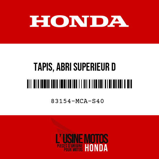 image de 83154-MCA-S40 TAPIS, ABRI SUPERIEUR D