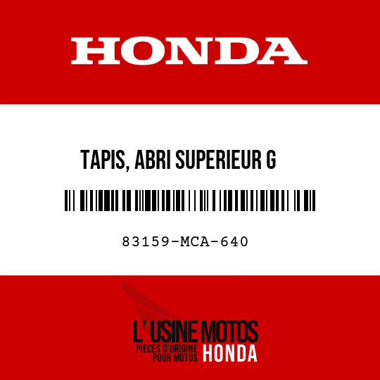 image de 83159-MCA-640 TAPIS, ABRI SUPERIEUR G