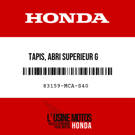 image de 83159-MCA-S40 TAPIS, ABRI SUPERIEUR G