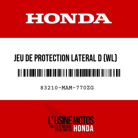 image de 83210-MAM-770ZG JEU DE PROTECTION LATERAL D (WL) TYPE9 