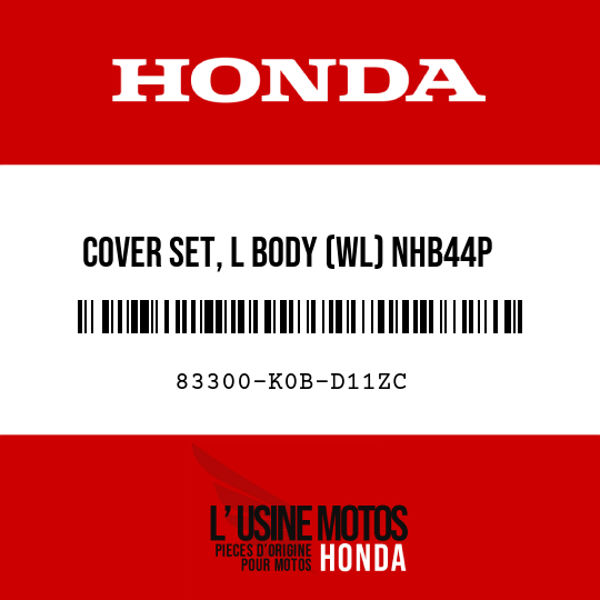 image de 83300-K0B-D11ZC COVER SET, L BODY (WL) NHB44P (NHB44P MAT PEARL COOL WHITE)