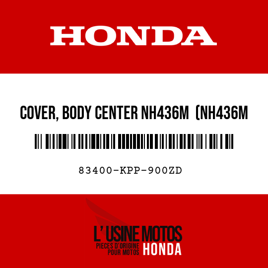 image de 83400-KPP-900ZD COVER, BODY CENTER NH436M  (NH436M MAT GUNPOWDER BLACK METALLIC)