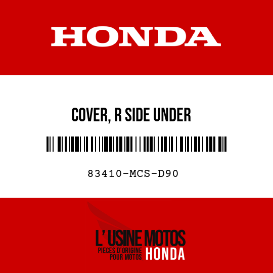 image de 83410-MCS-D90 COVER, R SIDE UNDER