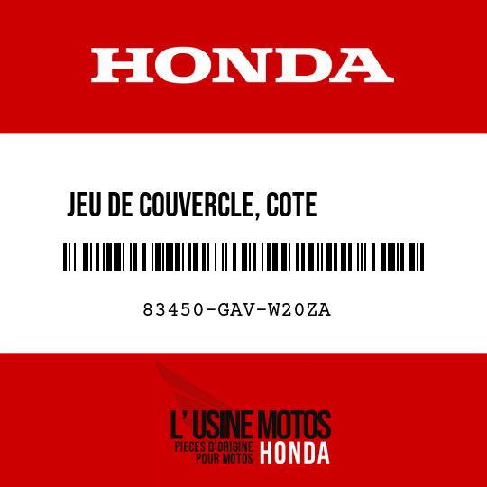 image de 83450-GAV-W20ZA JEU DE COUVERCLE, COTE        CARROSSERIE D (WL) TYPE1