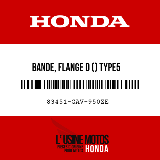 image de 83451-GAV-950ZE BANDE, FLANGE D () TYPE5