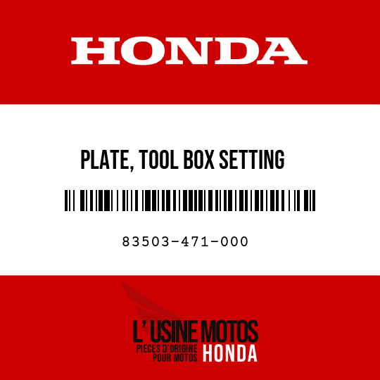 image de 83503-471-000 PLATE, TOOL BOX SETTING