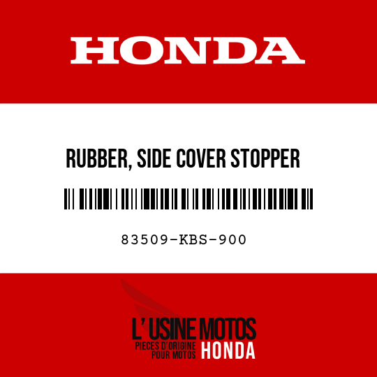 image de 83509-KBS-900 RUBBER, SIDE COVER STOPPER