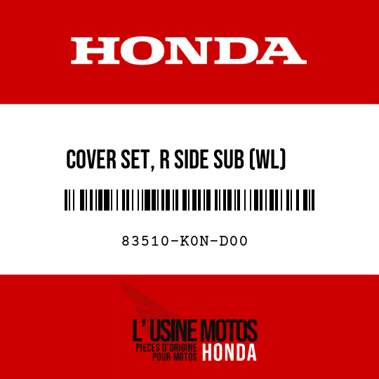 image de 83510-K0N-D00 COVER SET, R SIDE SUB (WL)