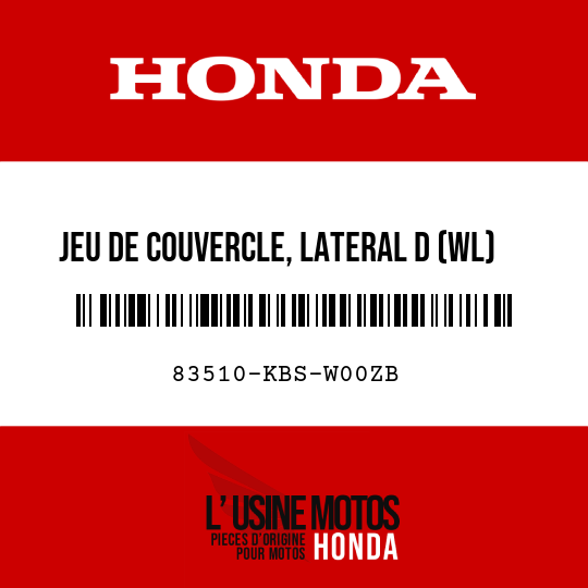 image de 83510-KBS-W00ZB JEU DE COUVERCLE, LATERAL D (WL) TYPE2 