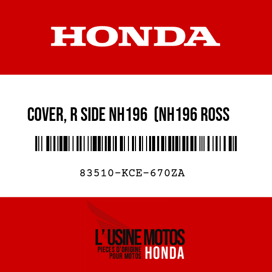 image de 83510-KCE-670ZA COVER, R SIDE NH196  (NH196 ROSS WHITE)