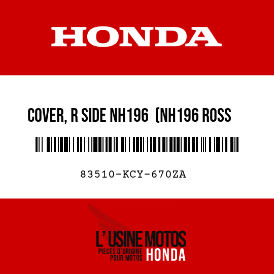 image de 83510-KCY-670ZA COVER, R SIDE NH196  (NH196 ROSS WHITE)