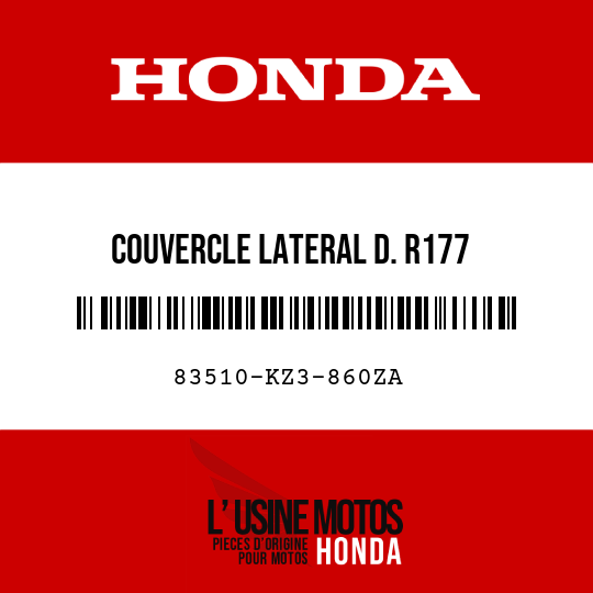 image de 83510-KZ3-860ZA COUVERCLE LATERAL D. R177 