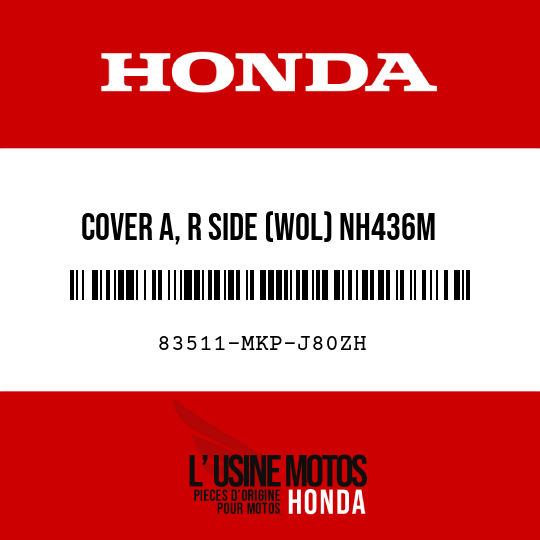 image de 83511-MKP-J80ZH COVER A, R SIDE (WOL) NH436M (NH436M MAT GUNPOWDER BLACK METALLIC)