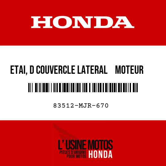 image de 83512-MJR-670 ETAI, D COUVERCLE LATERAL    MOTEUR
