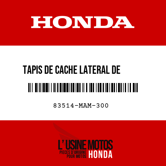 image de 83514-MAM-300 TAPIS DE CACHE LATERAL DE     MOTEUR INFERIEUR D