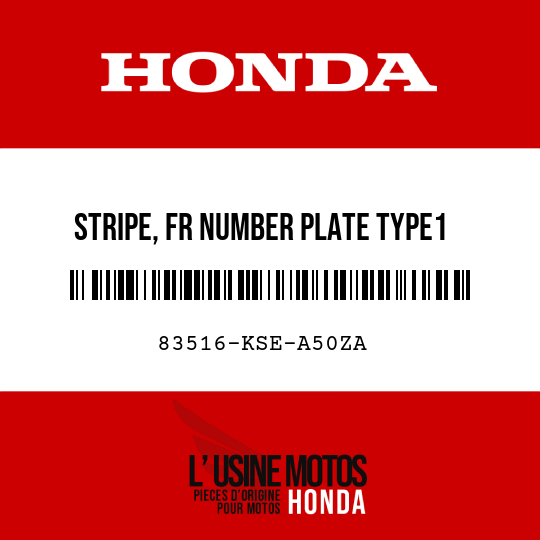 image de 83516-KSE-A50ZA STRIPE, FR NUMBER PLATE TYPE1 (TYPE1 )