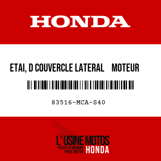 image de 83516-MCA-S40 ETAI, D COUVERCLE LATERAL    MOTEUR