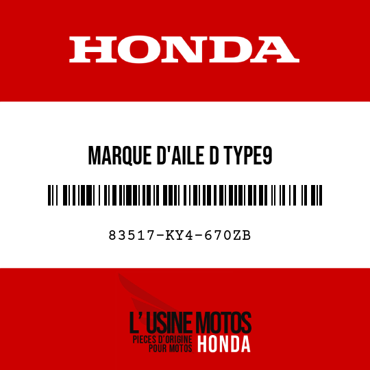 image de 83517-KY4-670ZB MARQUE D'AILE D TYPE9 