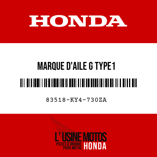 image de 83518-KY4-730ZA MARQUE D'AILE G TYPE1