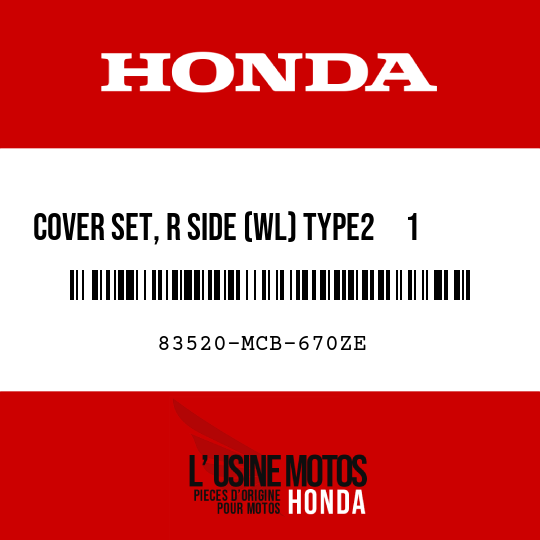 image de 83520-MCB-670ZE COVER SET, R SIDE (WL) TYPE2     1  (TYPE2     1 )