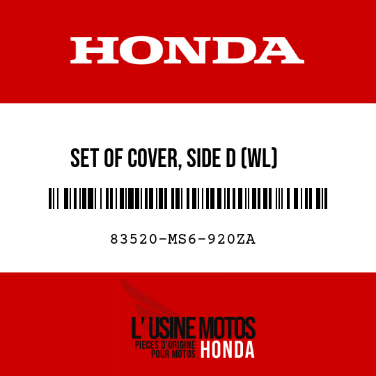image de 83520-MS6-920ZA SET OF COVER, SIDE D (WL) PB214M/TYPE1