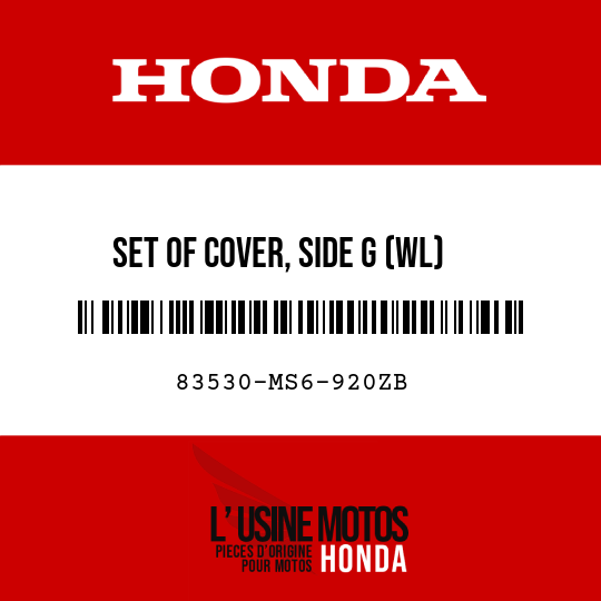 image de 83530-MS6-920ZB SET OF COVER, SIDE G (WL) NH139PA/TYPE2