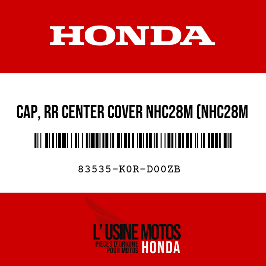 image de 83535-K0R-D00ZB CAP, RR CENTER COVER NHC28M (NHC28M TIMELESS GRAY METALLIC)