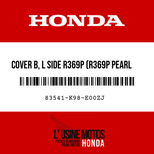 image de 83541-K98-E00ZJ COVER B, L SIDE R369P (R369P PEARL SPLENDOR RED)