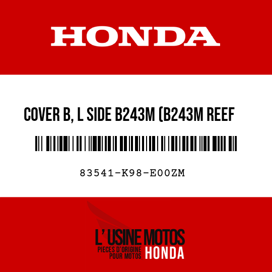 image de 83541-K98-E00ZM COVER B, L SIDE B243M (B243M REEF SEA BLUE METALLIC)