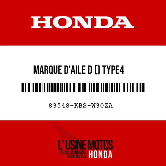 image de 83548-KBS-W30ZA MARQUE D'AILE D () TYPE4