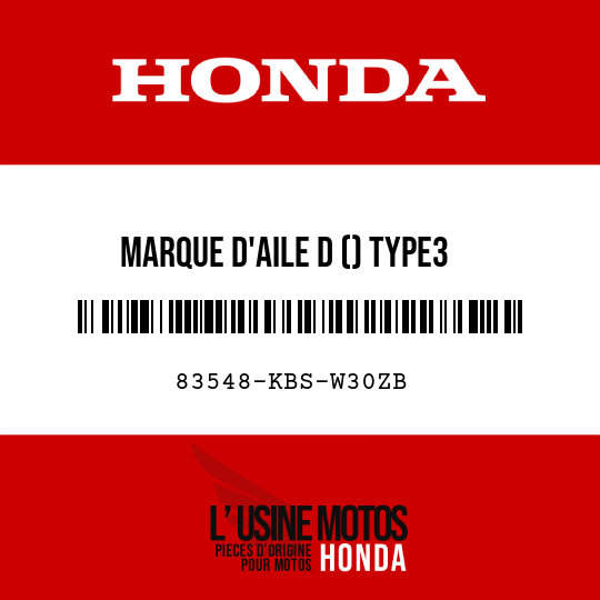 image de 83548-KBS-W30ZB MARQUE D'AILE D () TYPE3
