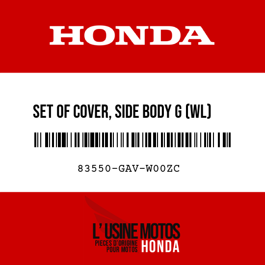 image de 83550-GAV-W00ZC SET OF COVER, SIDE BODY G (WL) RP140M