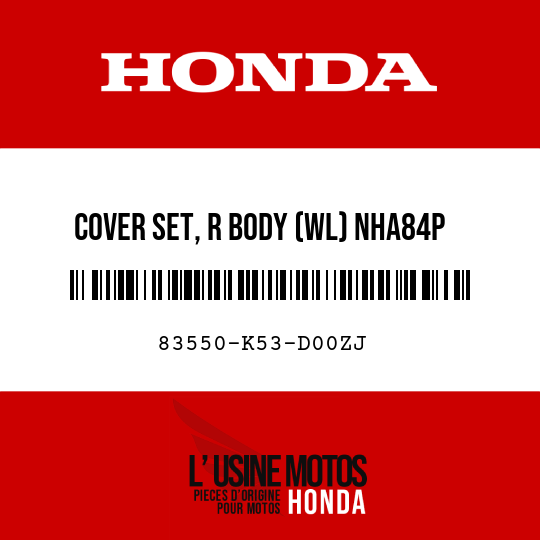 image de 83550-K53-D00ZJ COVER SET, R BODY (WL) NHA84P (NHA84P PEARL NIGHTSTAR BLACK)