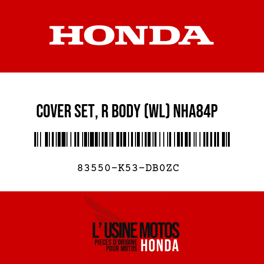image de 83550-K53-DB0ZC COVER SET, R BODY (WL) NHA84P (NHA84P PEARL NIGHTSTAR BLACK)