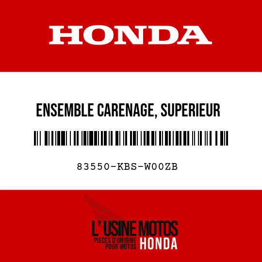 image de 83550-KBS-W00ZB ENSEMBLE CARENAGE, SUPERIEUR  CENTRAL (WL) TYPE2 