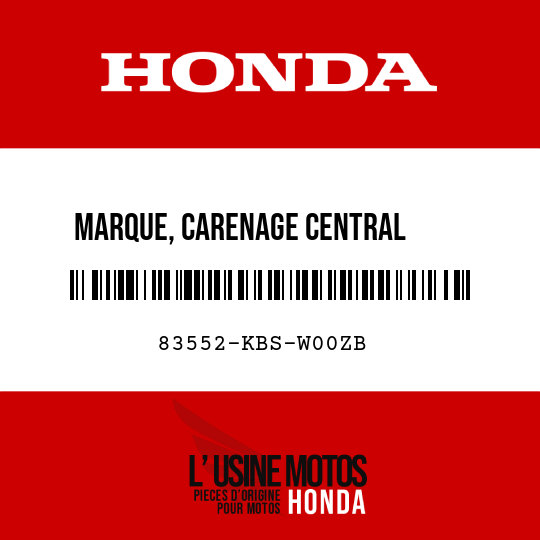 image de 83552-KBS-W00ZB MARQUE, CARENAGE CENTRAL      SUPERIEUR (HONDA) () TYPE2