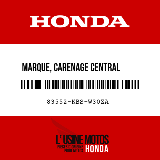 image de 83552-KBS-W30ZA MARQUE, CARENAGE CENTRAL      SUPERIEUR (HONDA) () TYPE3