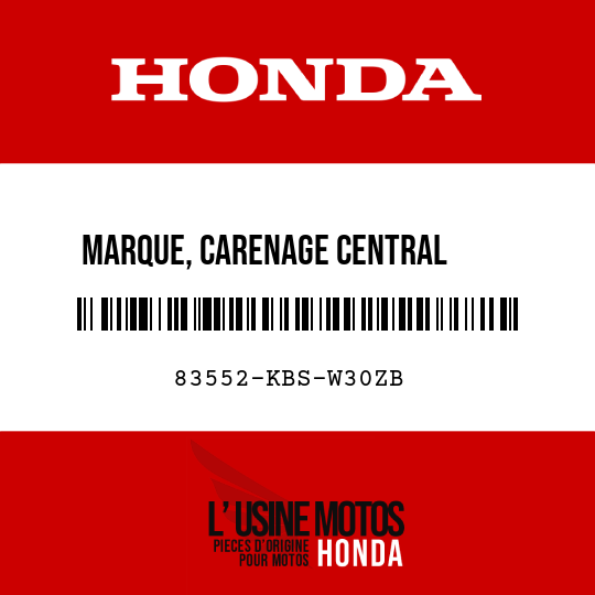 image de 83552-KBS-W30ZB MARQUE, CARENAGE CENTRAL      SUPERIEUR (HONDA) () TYPE4