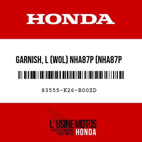 image de 83555-K26-B00ZD GARNISH, L (WOL) NHA87P (NHA87P PEARL HIMALAYAS WHITE)