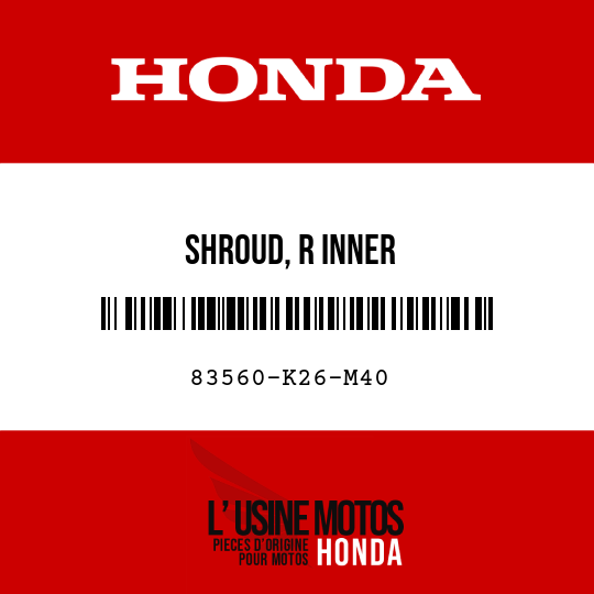 image de 83560-K26-M40 SHROUD, R INNER